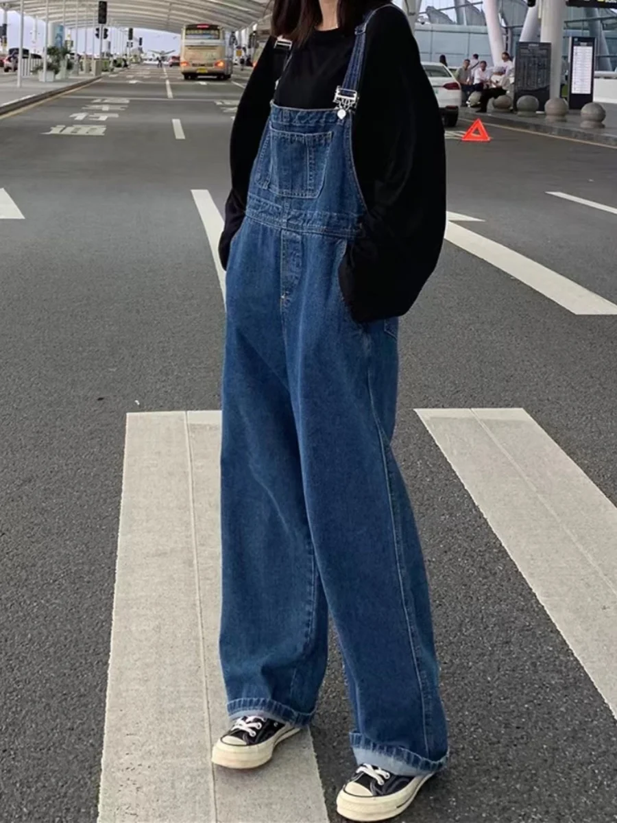 High Waist Wide Leg Denim Overalls Women's Spring Autumn Korean Style plus Size Slimming Straight Cut Trousers Fashionable
High Waist Wide Leg Denim Overalls Women's Spring Autumn Korean Style plus Size Slimming Straight Cut Trousers Fashionable