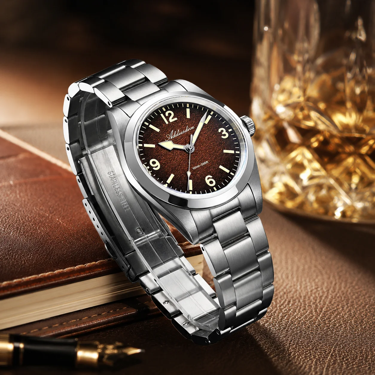 ADDIESDIVE New 36mm Quartz Wristwatch Sapphire C3 Luminous 100m Waterproof Business Watch For Men 316L Stainless Steel AD2544
ADDIESDIVE New 36mm Quartz Wristwatch Sapphire C3 Luminous 100m Waterproof Business Watch For Men 316L Stainless Steel AD2544