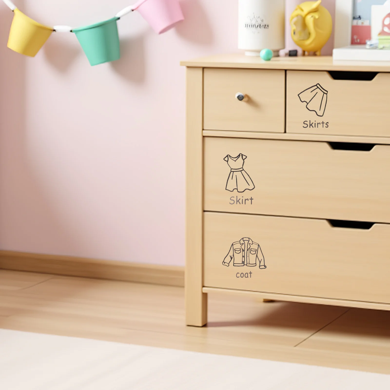 2 Sheets Children's Clothing Wall Decals - Removable Wardrobe Clothes Sort Labels for Bedroom Nursery Organization - Self
2 Sheets Children's Clothing Wall Decals - Removable Wardrobe Clothes Sort Labels for Bedroom Nursery Organization - Self