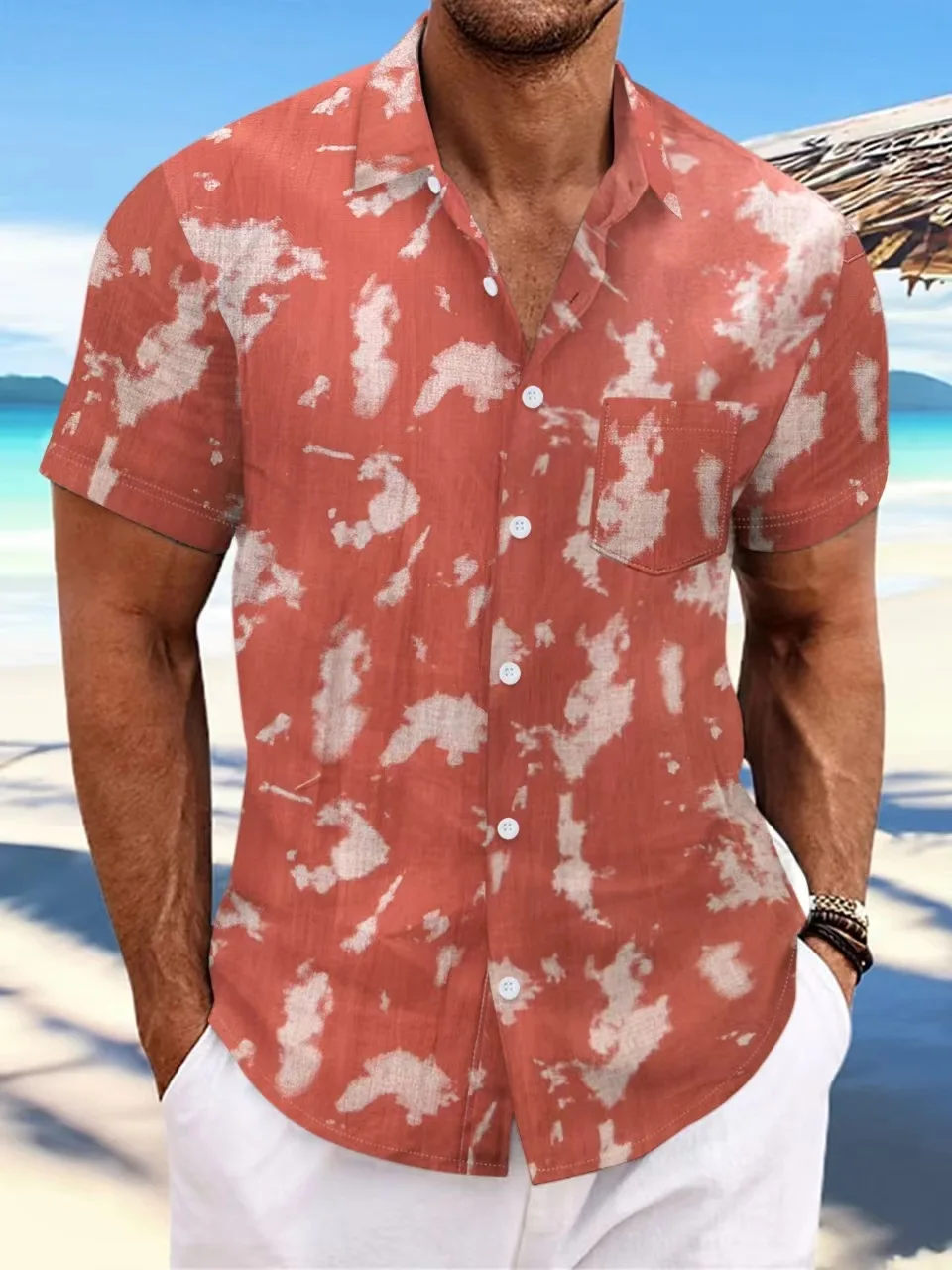 Beach Men's Cotton Short-sleeved shirt Summer new style outdoor travel casual daily Cool Breathable Fashion Jacquard Lapel Tops
Beach Men's Cotton Short-sleeved shirt Summer new style outdoor travel casual daily Cool Breathable Fashion Jacquard Lapel Tops