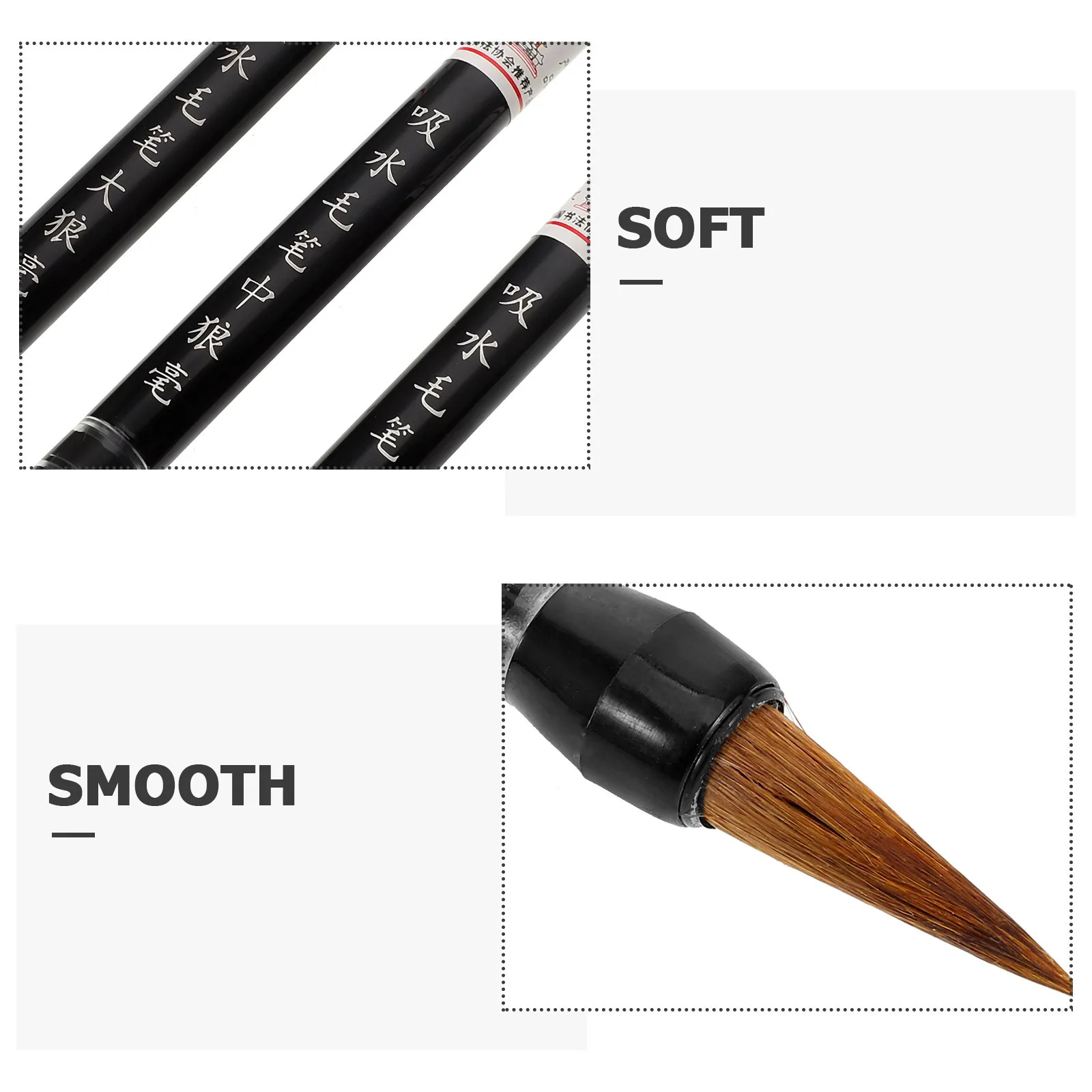 3Pcs Wood Handle Chinese Calligraphy Brush Traditional Soft Tip Pen Style for Accurate Strokes Calligraphy Practice
3Pcs Wood Handle Chinese Calligraphy Brush Traditional Soft Tip Pen Style for Accurate Strokes Calligraphy Practice
