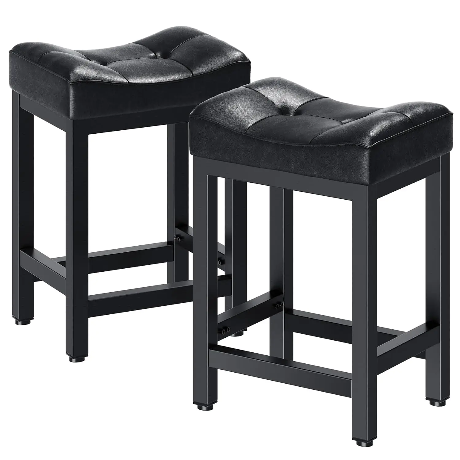 Backless Faux Leather Saddle Bar Stools Set of 2 4" Thick Seats 400lb 24" Counter Height Metal Legs Kitchen Island Customized
Backless Faux Leather Saddle Bar Stools Set of 2 4" Thick Seats 400lb 24" Counter Height Metal Legs Kitchen Island Customized