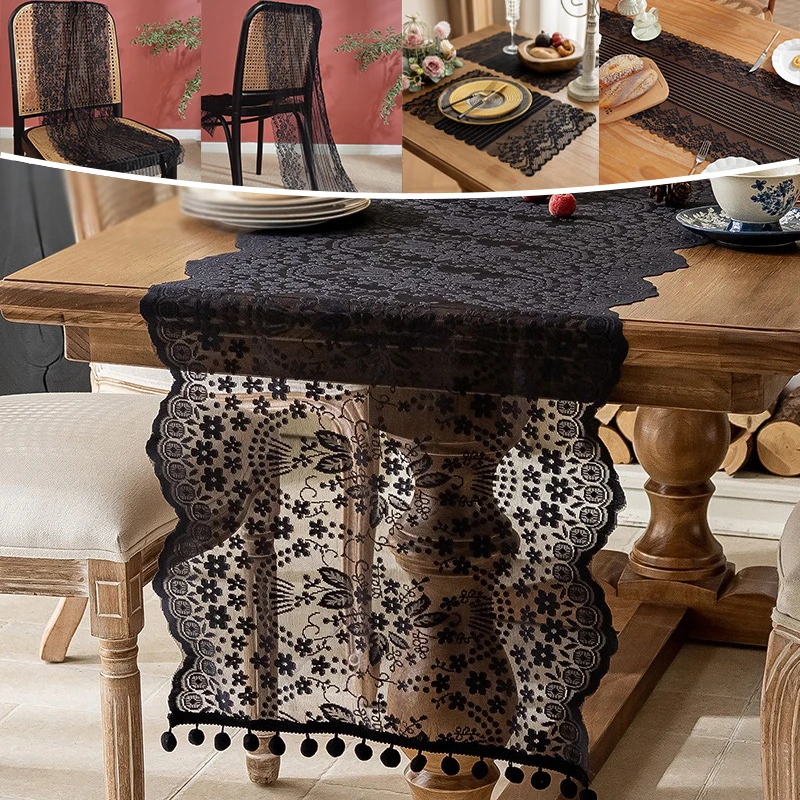 Romantic Hollow Jacquard Lace Table Runner Vintage Style Dining Table Cloth Sheer Embroidered Decoration for Wedding Party Home
Romantic Hollow Jacquard Lace Table Runner Vintage Style Dining Table Cloth Sheer Embroidered Decoration for Wedding Party Home