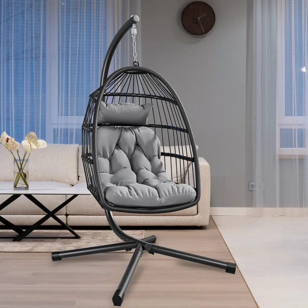 Hanging Egg Swing Chair with Stand Egg Chair Wicker Indoor Outdoor Hammock Egg Chairs with Cushions 330lbs for Patio, Bedroom
Hanging Egg Swing Chair with Stand Egg Chair Wicker Indoor Outdoor Hammock Egg Chairs with Cushions 330lbs for Patio, Bedroom
