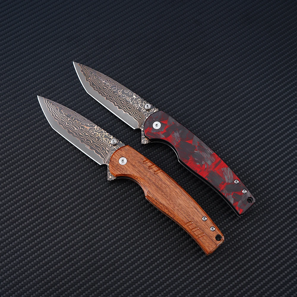 Original Brass Damascus Folding Knife High Hardness Pocket Folding Knife Wood Carbon fibre Handle Outdoor Camping Hunting Knives
Original Brass Damascus Folding Knife High Hardness Pocket Folding Knife Wood Carbon fibre Handle Outdoor Camping Hunting Knives
