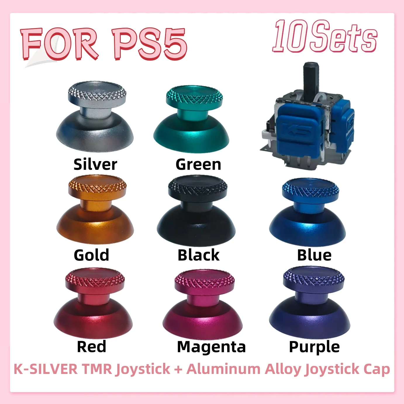 10Sets For PS5 K-Sliver TMR Electromagnetic Joystick Gamepad 3D Analog Replacement Thumb Stick Controller 3D Analog Sensor
10Sets For PS5 K-Sliver TMR Electromagnetic Joystick Gamepad 3D Analog Replacement Thumb Stick Controller 3D Analog Sensor