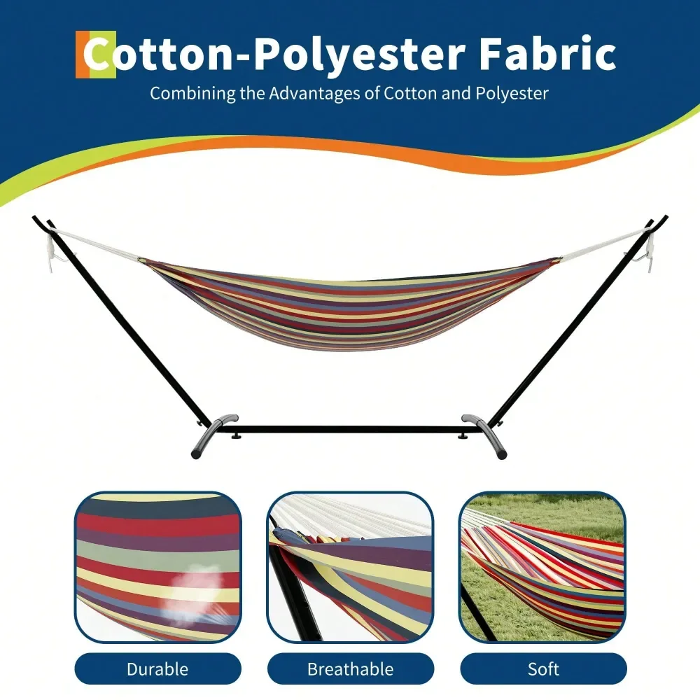 Furniture Premium 2Person Hammock With Foldable Steel Stand Heavy Duty 450lb Capacity Outdoor Lounger For Garden Camping Patio
Furniture Premium 2Person Hammock With Foldable Steel Stand Heavy Duty 450lb Capacity Outdoor Lounger For Garden Camping Patio