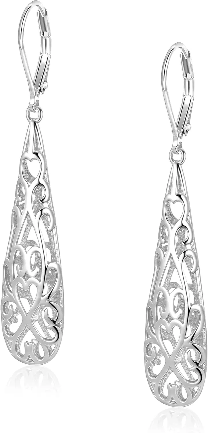 Long Teardrop Silver Earrings for Women, Gold Plated Dangling Leverback Drop Earrings, Hypoallergenic Trendy Jewelry Gift
Long Teardrop Silver Earrings for Women, Gold Plated Dangling Leverback Drop Earrings, Hypoallergenic Trendy Jewelry Gift