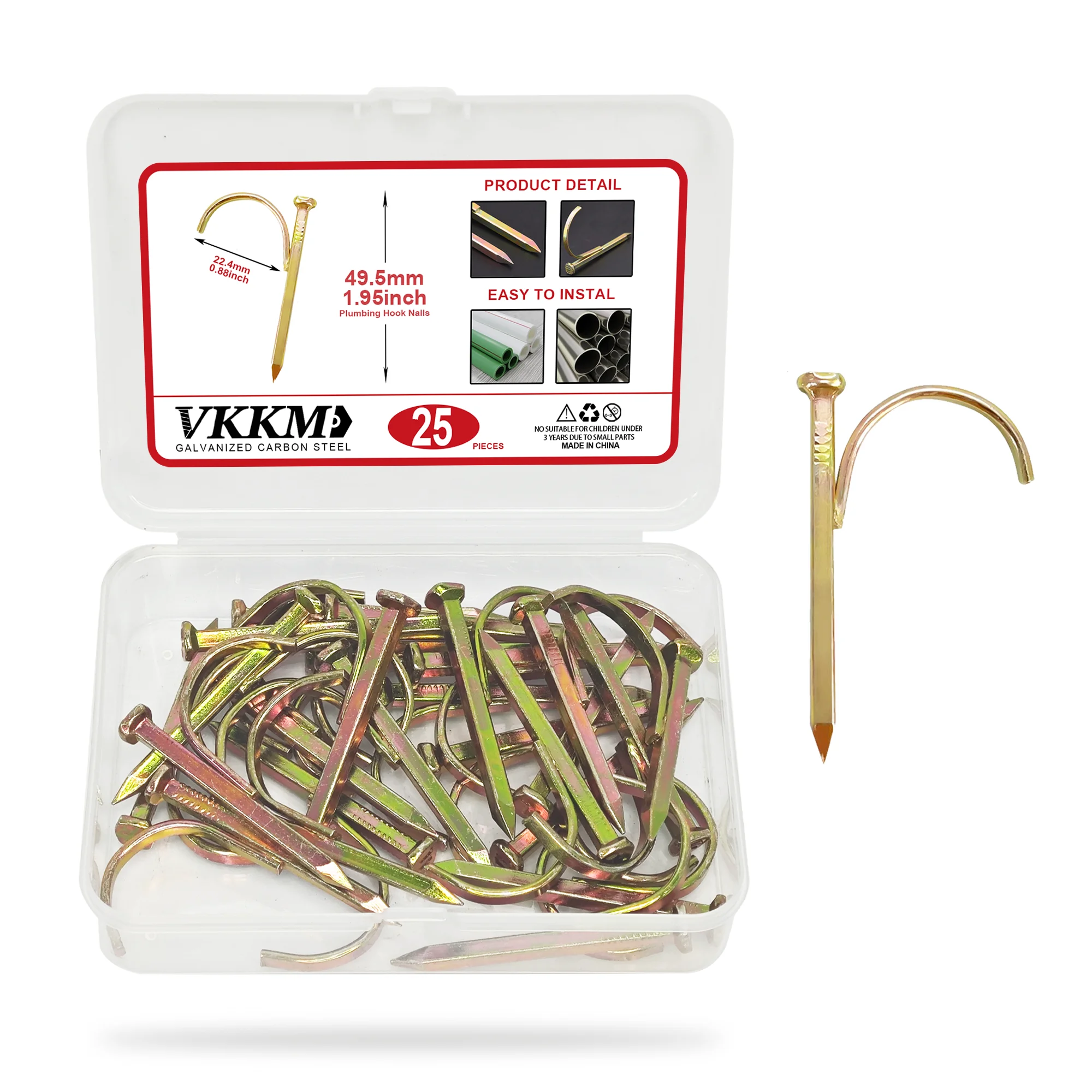 (6 points) 25/60 pieces of PE drip irrigation pipe fixing nail kit, used to fix water pipe fittings inside the wall.
(6 points) 25/60 pieces of PE drip irrigation pipe fixing nail kit, used to fix water pipe fittings inside the wall.