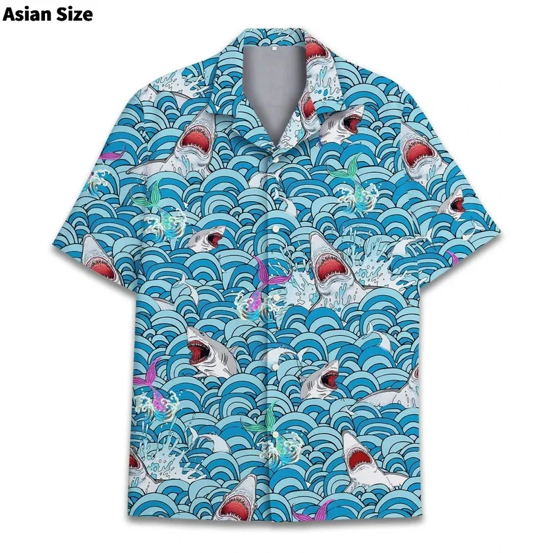Men's Shirt 3D Marine Animal Print Fashion Button Short Sleeved Lapel Street Clothing Cool And Innovative Hawaiian Shark Shirt
Men's Shirt 3D Marine Animal Print Fashion Button Short Sleeved Lapel Street Clothing Cool And Innovative Hawaiian Shark Shirt