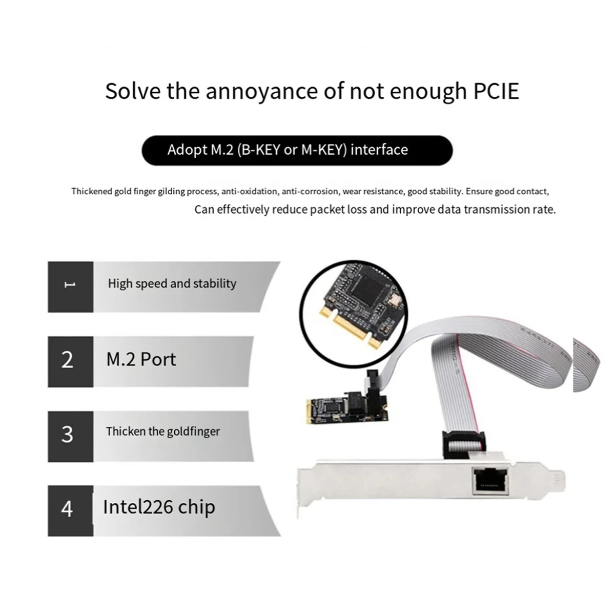 RISE M.2 2.5G Gigabit Network Card 2500M Industrial Gaming Network Adapter M2(B+M Key) I226 Chip Network Card
RISE M.2 2.5G Gigabit Network Card 2500M Industrial Gaming Network Adapter M2(B+M Key) I226 Chip Network Card