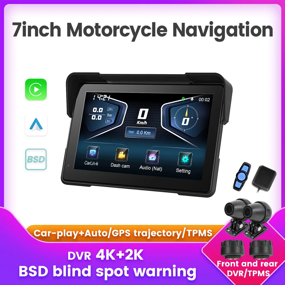 7Inch Motorcycle CarPlay Android Auto GPS Navigation For BMW Honda Yamaha CFMOTO KTM Suzuki Electric Motorcycle 2K DVR Monitor
7Inch Motorcycle CarPlay Android Auto GPS Navigation For BMW Honda Yamaha CFMOTO KTM Suzuki Electric Motorcycle 2K DVR Monitor