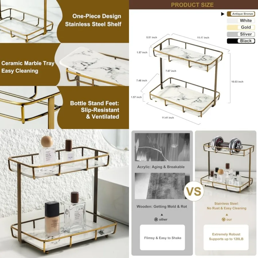 Bathroom Organizer Countertop Perfume Organizer Makeup Organizer Cosmetics Storage Display Rack Vanity Tray Dresser Stainless S
Bathroom Organizer Countertop Perfume Organizer Makeup Organizer Cosmetics Storage Display Rack Vanity Tray Dresser Stainless S
