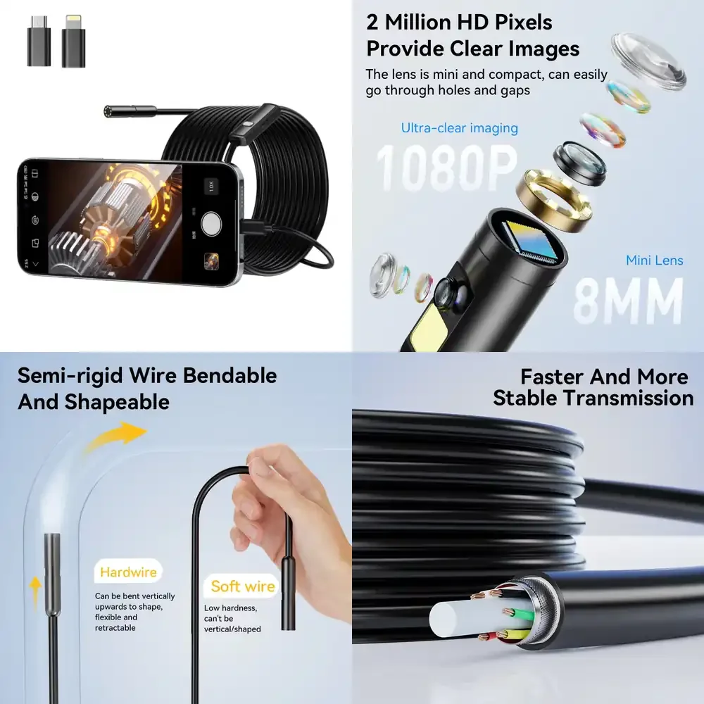 ANESOK W401 WiFi Box Dual Lens Camera for Pipe and Hole Inspection Wireless Borescope
ANESOK W401 WiFi Box Dual Lens Camera for Pipe and Hole Inspection Wireless Borescope