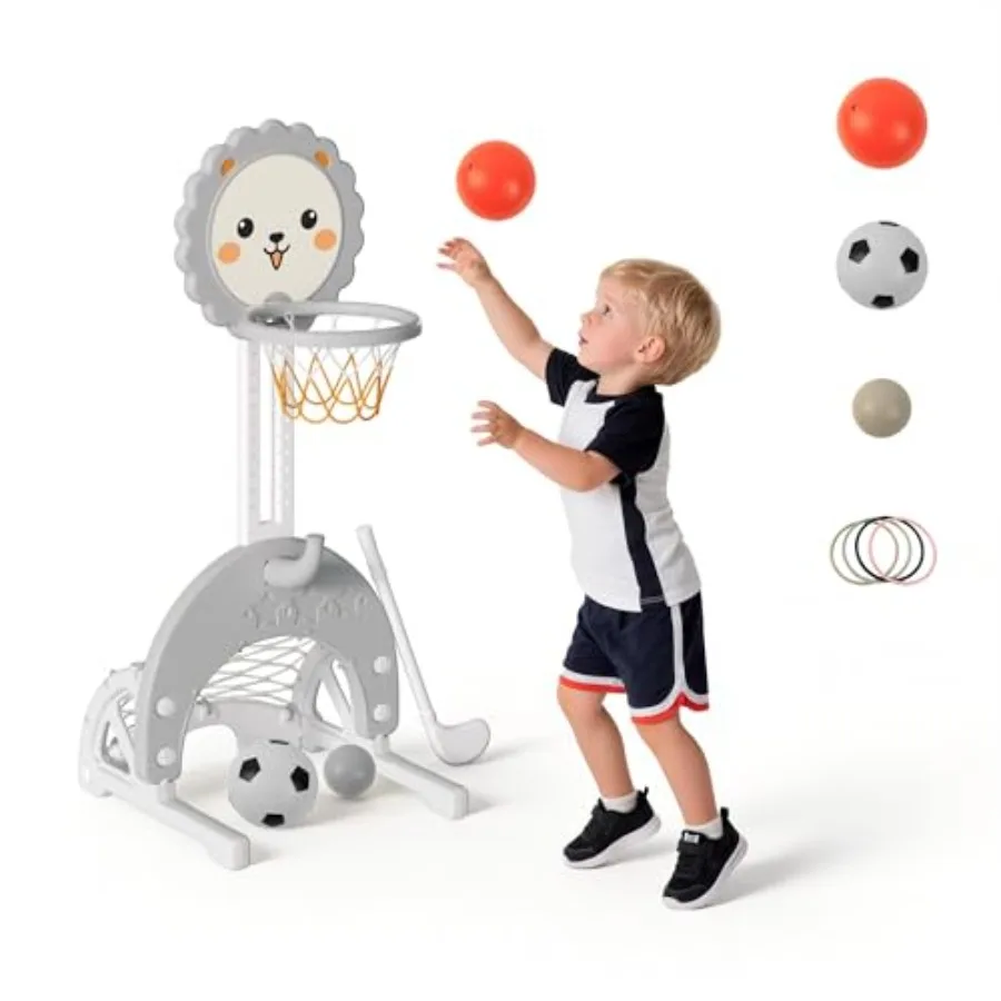 Многофункциональный баскетбольный комплекс 4-в-1 для малышей: регулируемая высота, для дома и улицы, для детей 1-3 лет, для баскетбола, футбола, хоккея, игры в кольцеброс
Многофункциональный баскетбольный комплекс 4-в-1 для малышей: регулируемая высота, для дома и улицы, для детей 1-3 лет, для баскетбола, футбола, хоккея, игры в кольцеброс