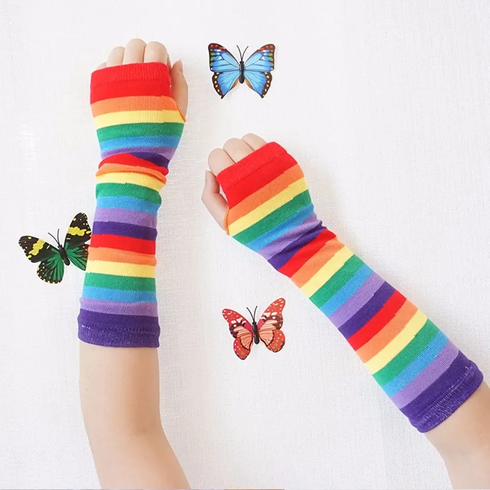 Simple Hand Sleeve Summer Sun Protective Printing Knitting Gloves Striped Arm Warmers Female Arm Warmers Rainbow Sleeve Cuff
Simple Hand Sleeve Summer Sun Protective Printing Knitting Gloves Striped Arm Warmers Female Arm Warmers Rainbow Sleeve Cuff