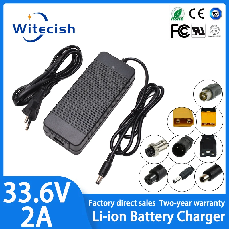 33.6V 2A Lithium Battery Charger For 8Series Li-ion Battery Pack Fast Chargingr Portable Electric Bicycle Charger High quality
33.6V 2A Lithium Battery Charger For 8Series Li-ion Battery Pack Fast Chargingr Portable Electric Bicycle Charger High quality