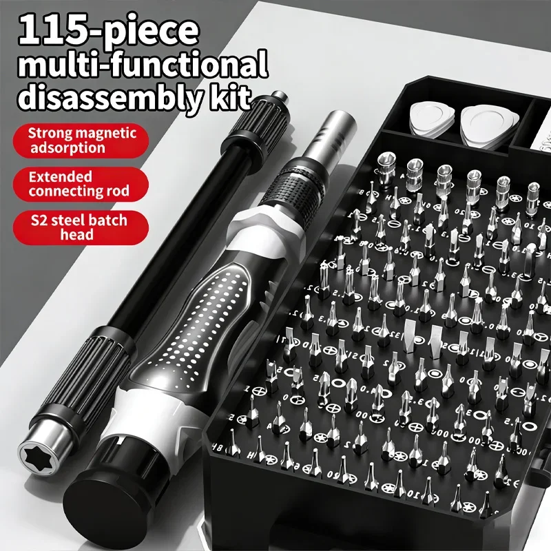Home Repair 115-in-1 Precision Screwdriver Set for Phones, Computers, and Watches Magnetic Repair Tool Set
Home Repair 115-in-1 Precision Screwdriver Set for Phones, Computers, and Watches Magnetic Repair Tool Set