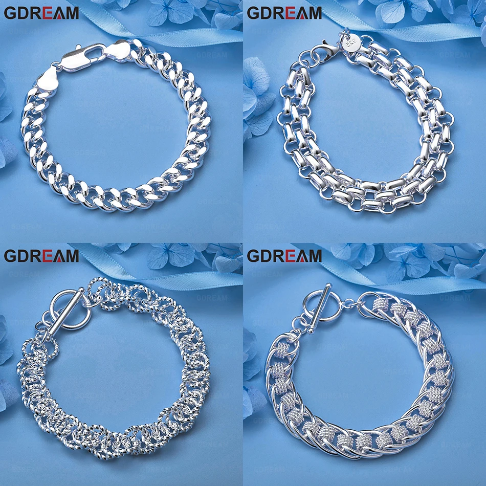 GDREAM 925 Sterling Silver Double Chain Checkered Clasp Bracelet Retro Fashion Holiday Gift Jewelry
GDREAM 925 Sterling Silver Double Chain Checkered Clasp Bracelet Retro Fashion Holiday Gift Jewelry