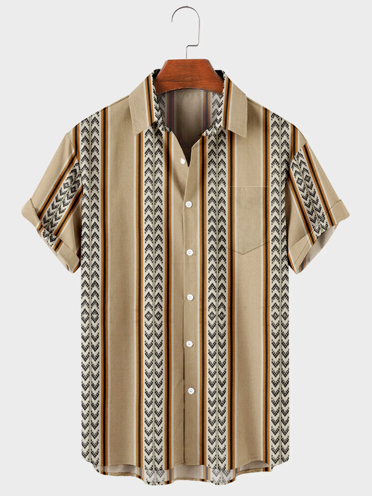 2021 Hot Sale Simple Stripe Pattern 25 Digital Printing Loose Casual Large Button Short Sleeve Cardigan Men's Shirt
2021 Hot Sale Simple Stripe Pattern 25 Digital Printing Loose Casual Large Button Short Sleeve Cardigan Men's Shirt