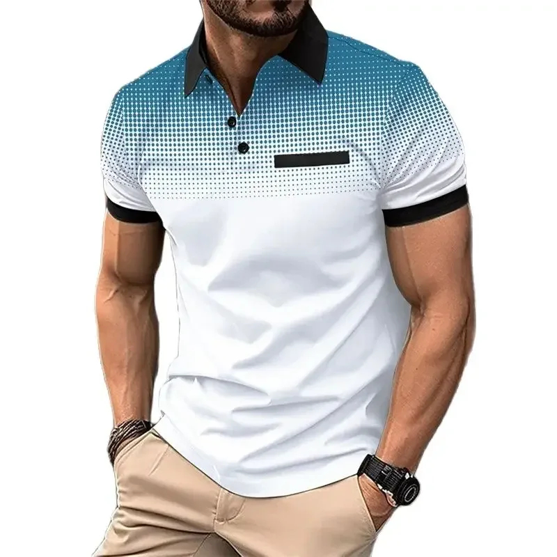 New Polka Dot Colorblocking Polo T-shirt Men's Lapel Button Splice Gradient Top Summer Daily Comfortable Casual Sports Male Tees
New Polka Dot Colorblocking Polo T-shirt Men's Lapel Button Splice Gradient Top Summer Daily Comfortable Casual Sports Male Tees