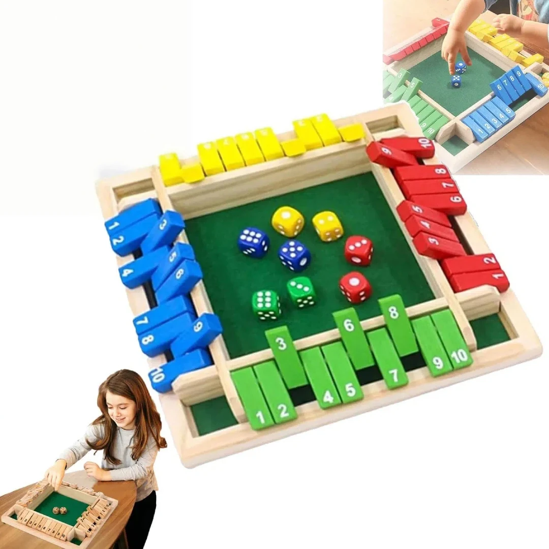 Shut the Box Game, Wooden Dice Board Game, Four-Sided Flip Card Game, Upgraded Wooden Dice Games for 2-4 Players, Improves Math
Shut the Box Game, Wooden Dice Board Game, Four-Sided Flip Card Game, Upgraded Wooden Dice Games for 2-4 Players, Improves Math