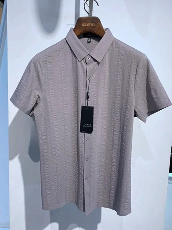 Мужская трикотажная рубашка с коротким рукавом на пуговицах, тонкая, повседневная, дышащая, универсальная, для летнего отдыха, с эффектом прохлады, стандартного кроя
Мужская трикотажная рубашка с коротким рукавом на пуговицах, тонкая, повседневная, дышащая, универсальная, для летнего отдыха, с эффектом прохлады, стандартного кроя