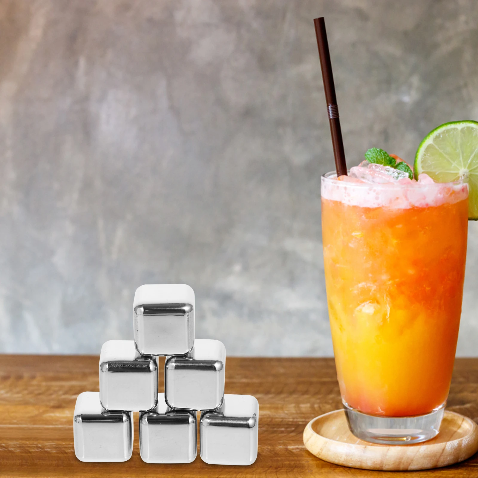 1 set Stainless Steel Ice Cubes Whiskey Stones Set Reusable Wear Resistant Rocks Metal Kit Including Tong For Beverages 
1 set Stainless Steel Ice Cubes Whiskey Stones Set Reusable Wear Resistant Rocks Metal Kit Including Tong For Beverages