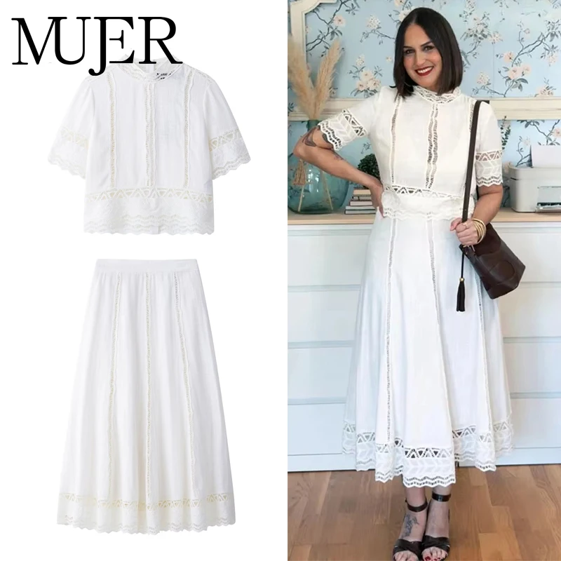 MUJER 2025 Crochet Skirt Set 2 Piece Woman Summer Casual Blouses Women Mid Waist Midi Skirts for Women Beach Outfits Lady Sets
MUJER 2025 Crochet Skirt Set 2 Piece Woman Summer Casual Blouses Women Mid Waist Midi Skirts for Women Beach Outfits Lady Sets