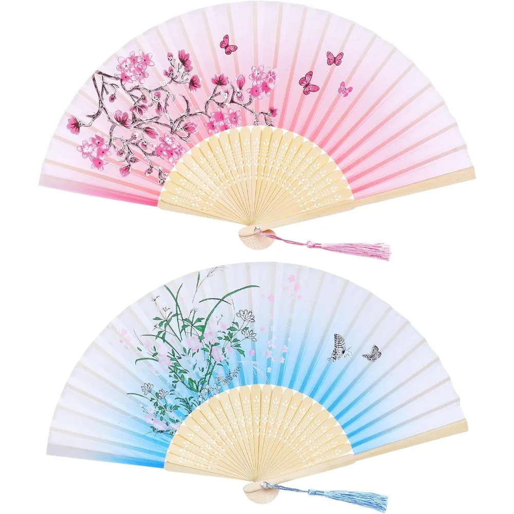Handheld Silk Folding Fans with Bamboo Frames for Dance Cosplay Wedding Party Decoration Pink Blue Floral
Handheld Silk Folding Fans with Bamboo Frames for Dance Cosplay Wedding Party Decoration Pink Blue Floral