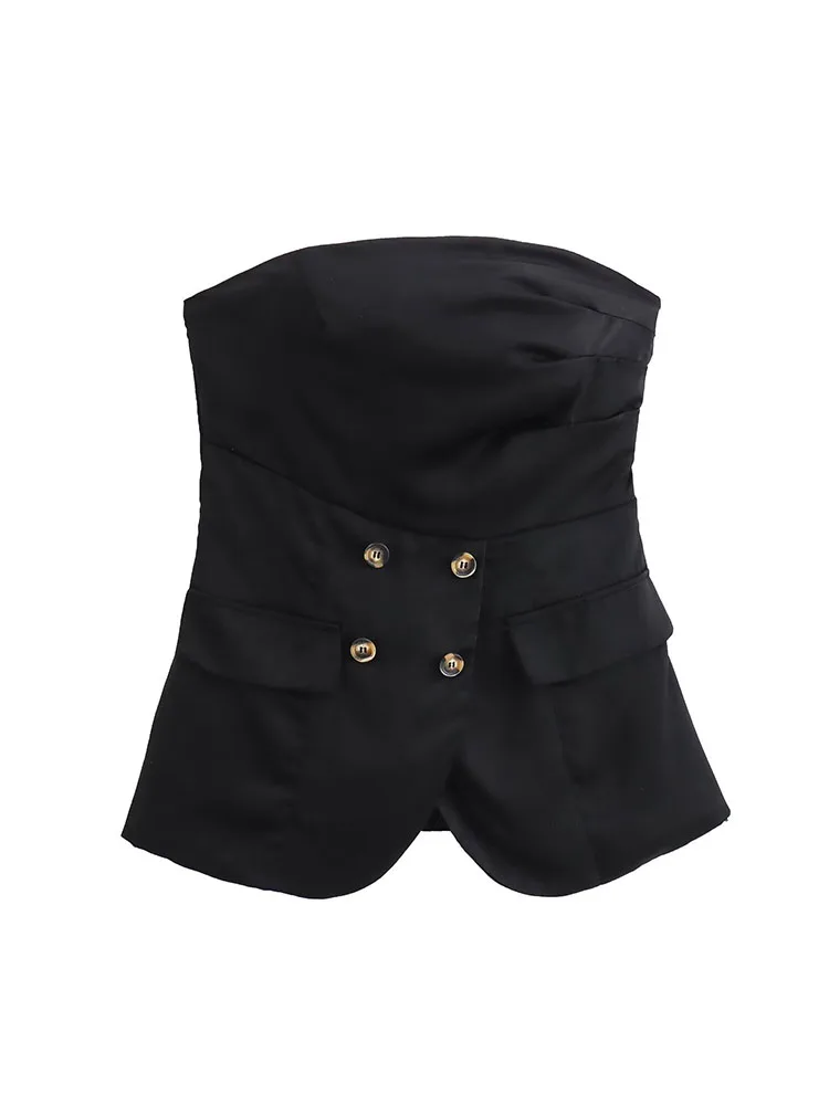 2024 European and American style women's clothing new style fashionable commuter style ladies tube top high waist trousers two-p
2024 European and American style women's clothing new style fashionable commuter style ladies tube top high waist trousers two-p