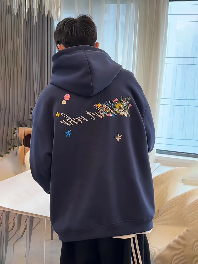 Плотная толстовка с цветочной вышивкой для подростков и мужчин, повседневная, свободного кроя, с длинными рукавами, из полиэфирного волокна, не мнется, с капюшоном
Плотная толстовка с цветочной вышивкой для подростков и мужчин, повседневная, свободного кроя, с длинными рукавами, из полиэфирного волокна, не мнется, с капюшоном