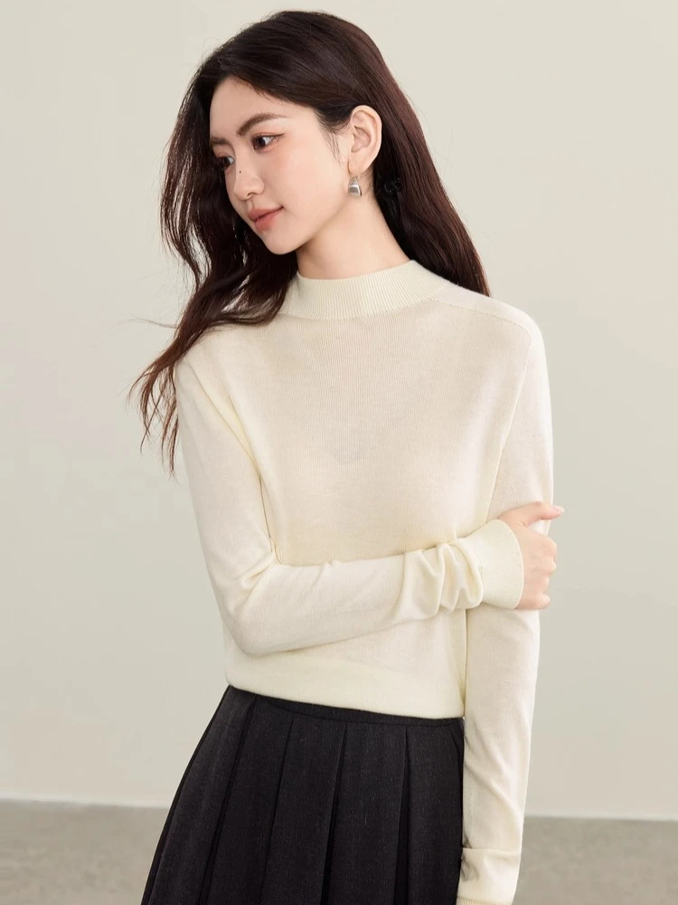 SENTUBILA Women's Lyocell Cashmere Sweater 2025 Autumn Seamless Cashmere Semi Turtleneck Knit Top Soft Lightweight W53EF2794
SENTUBILA Women's Lyocell Cashmere Sweater 2025 Autumn Seamless Cashmere Semi Turtleneck Knit Top Soft Lightweight W53EF2794
