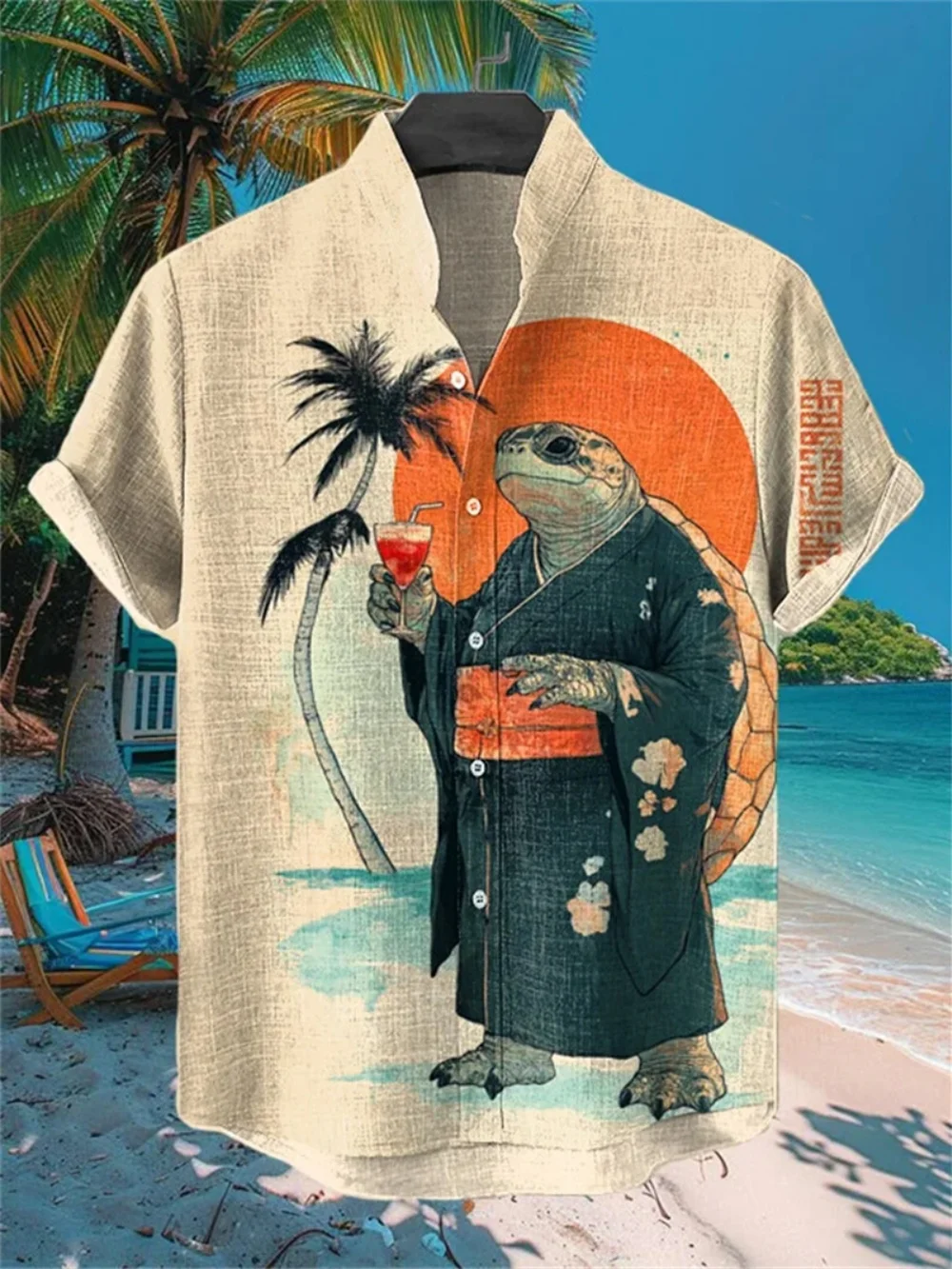 Men's plus Size Short Sleeve Linen Shirt Cartoon Print Stand up Collar High-Quality Fashionable Outdoor Top
Men's plus Size Short Sleeve Linen Shirt Cartoon Print Stand up Collar High-Quality Fashionable Outdoor Top
