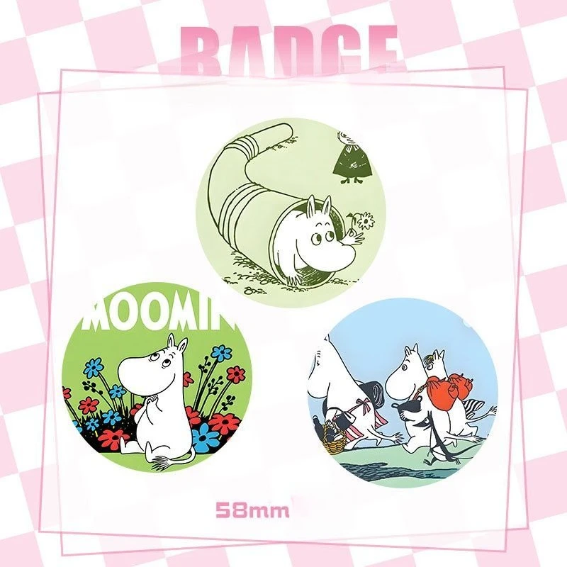 3PCS Hot Cute Anime Moomins Series 58mm Badge Kawaii Cartoon Character Creativity Printing Exquisite Backpack Badge Gift
3PCS Hot Cute Anime Moomins Series 58mm Badge Kawaii Cartoon Character Creativity Printing Exquisite Backpack Badge Gift