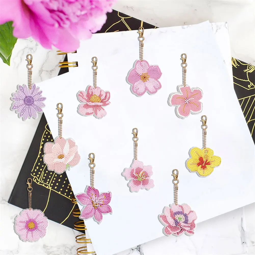 Handmade 10-pieceDiamond Art Keychain Spring Flowers Cartoon Diamond Keychain Double-Sided Women’sDag Pendant
Handmade 10-pieceDiamond Art Keychain Spring Flowers Cartoon Diamond Keychain Double-Sided Women’sDag Pendant