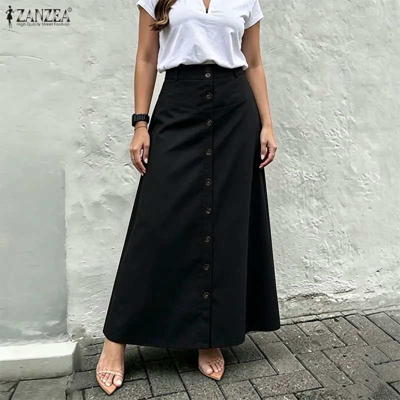 ZANZEA Summer A-line Buttons Up Overskirts Elegant Women OL Work Skirts Solid Maxi Long Skirt Casual Loose Faldas Saia Jupe Robe
ZANZEA Summer A-line Buttons Up Overskirts Elegant Women OL Work Skirts Solid Maxi Long Skirt Casual Loose Faldas Saia Jupe Robe