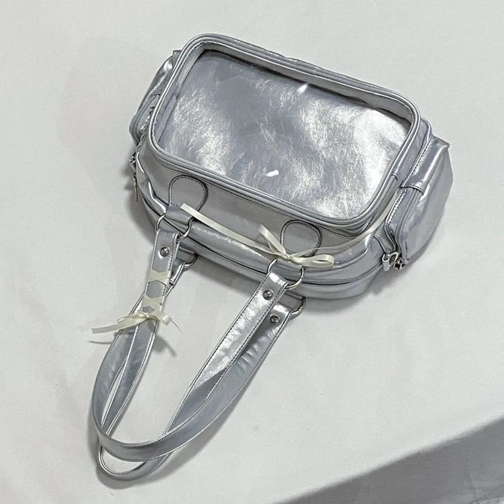 Creative Large Capacity Ita Bags Japanese Uniform PU Tote Bag Y2K Harajuku Transparent Handbag Travel
Creative Large Capacity Ita Bags Japanese Uniform PU Tote Bag Y2K Harajuku Transparent Handbag Travel