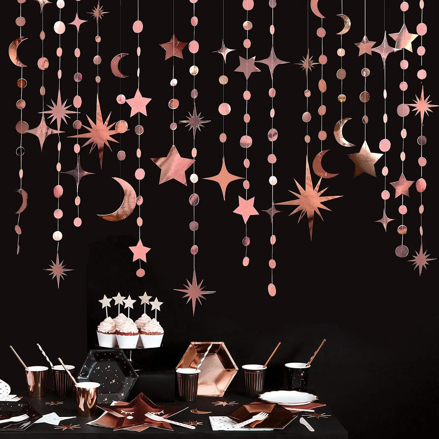12Pc Rose Gold Star Moon Circle Garland Ramadan EID Mubarak Party Decoration Hanging Crescent Twinkle Little Star Streamer Decor
12Pc Rose Gold Star Moon Circle Garland Ramadan EID Mubarak Party Decoration Hanging Crescent Twinkle Little Star Streamer Decor