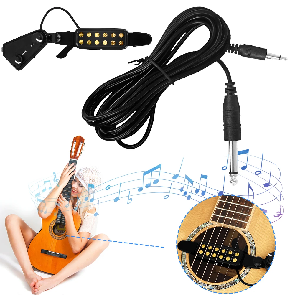 Acoustic Guitar Soundhole Pickup Volume Adjustable Highly Reproducible 2.9 Metre Cable Soundhole Pickup Folk Guitar Accessories
Acoustic Guitar Soundhole Pickup Volume Adjustable Highly Reproducible 2.9 Metre Cable Soundhole Pickup Folk Guitar Accessories