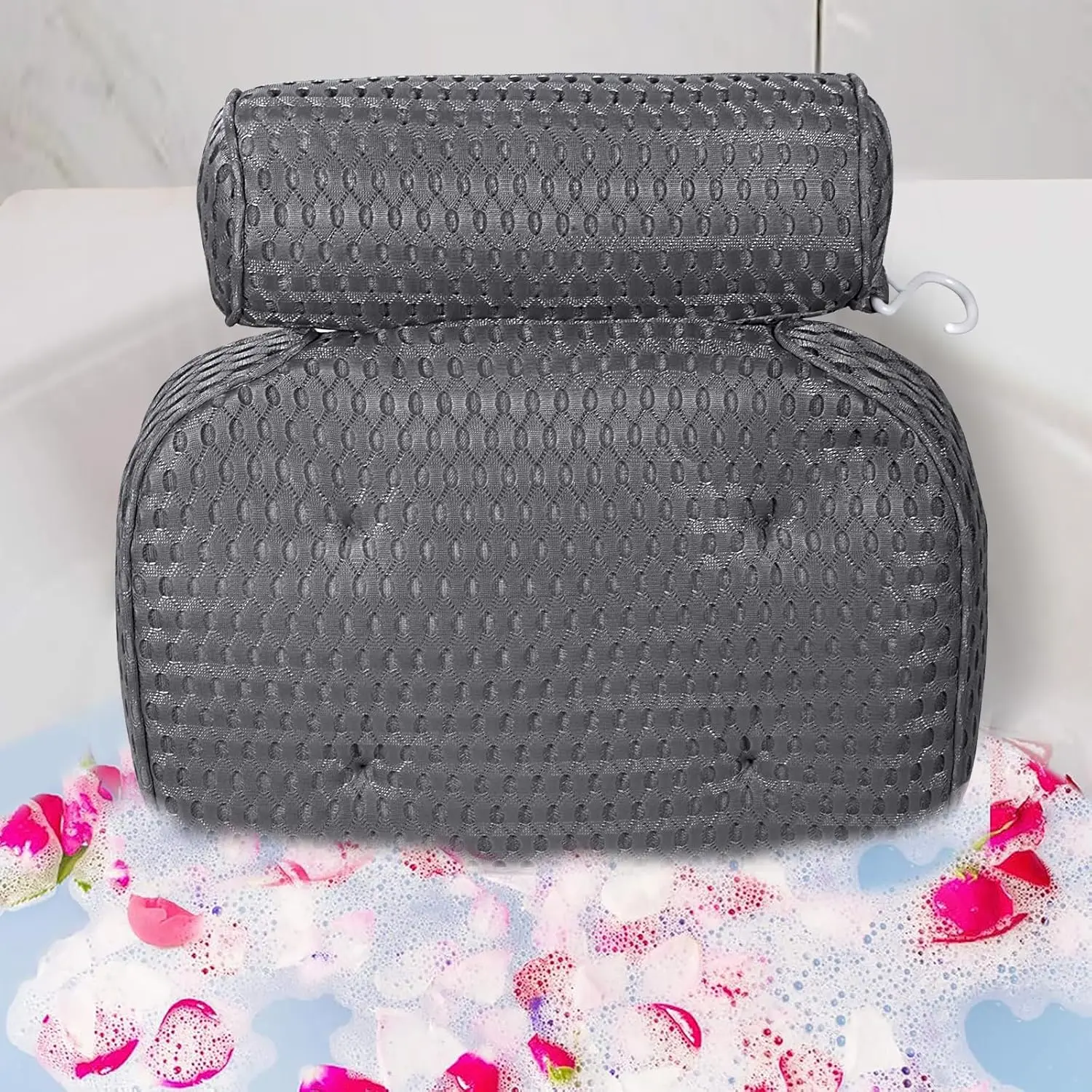 Bath Pillow for Neck and Back Support with Suction Cups, Gray
Bath Pillow for Neck and Back Support with Suction Cups, Gray