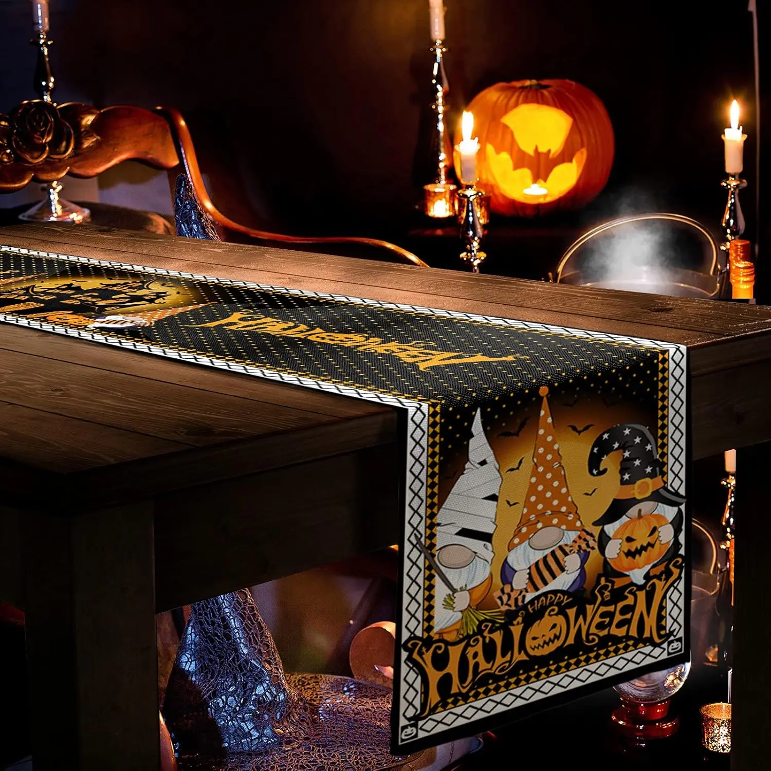 Halloween Gnome Witch Hat Crow Linen Table Runner Dresser Scarf Table Decor Farmhouse Kitchen Dining Table Runner Party Decor
Halloween Gnome Witch Hat Crow Linen Table Runner Dresser Scarf Table Decor Farmhouse Kitchen Dining Table Runner Party Decor