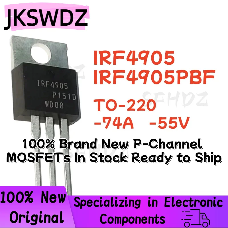 10/20/30PCS IRF4905 IRF4905PBF TO-220 -74A -55V 100% Brand New P-Channel MOSFETs In Stock Ready to Ship
10/20/30PCS IRF4905 IRF4905PBF TO-220 -74A -55V 100% Brand New P-Channel MOSFETs In Stock Ready to Ship