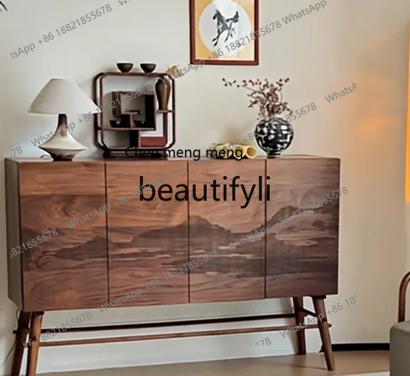 zqxNew Chinese North American black walnut dining side cabinet storage cabinet solid wood, simple side cabinet
zqxNew Chinese North American black walnut dining side cabinet storage cabinet solid wood, simple side cabinet