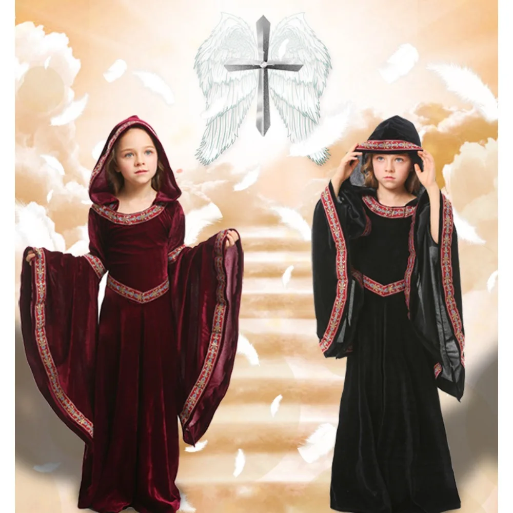 Autumn/Winter Halloween Burgundy Vampire Costume for Girls - European Medieval Party Cosplay Outfit
Autumn/Winter Halloween Burgundy Vampire Costume for Girls - European Medieval Party Cosplay Outfit