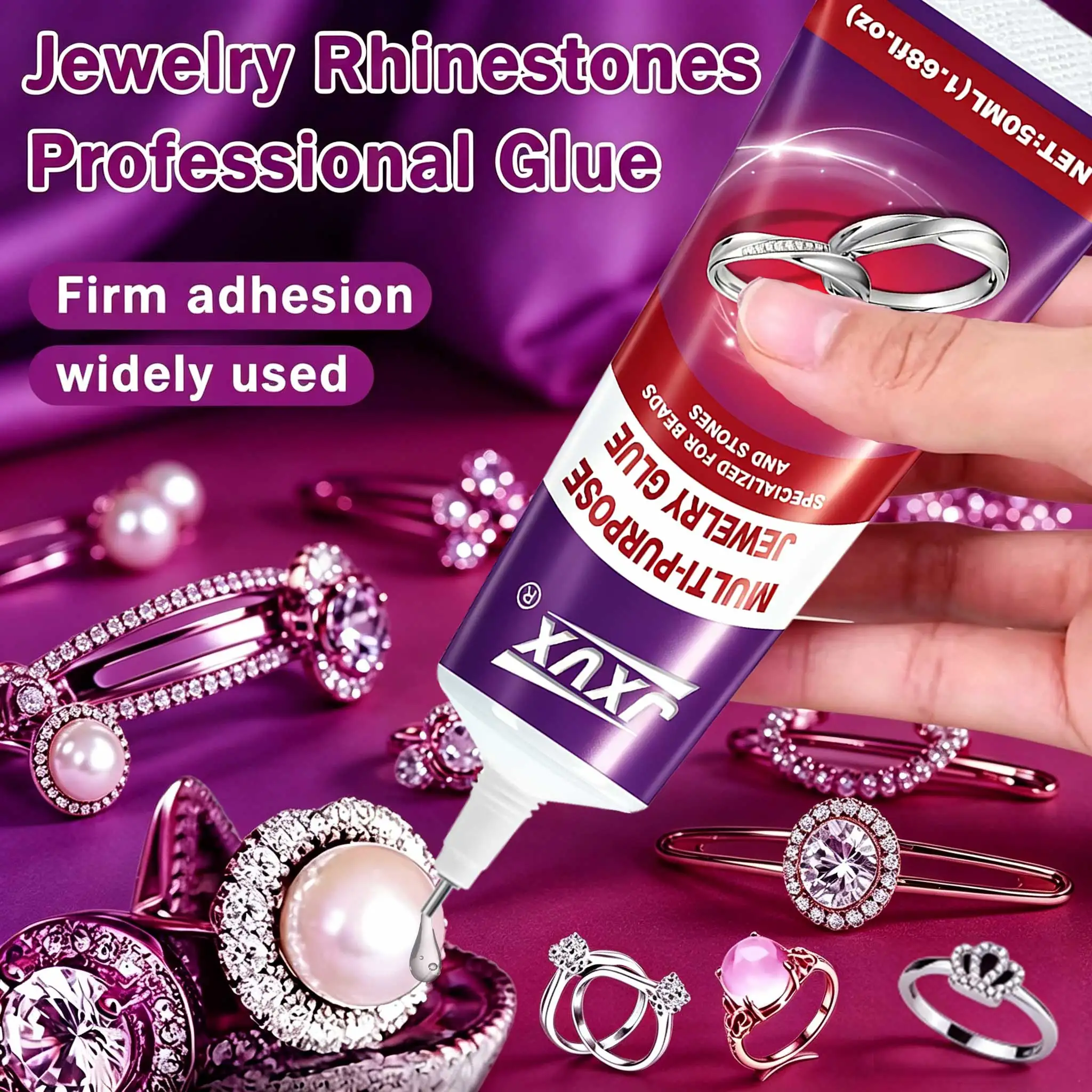 Transparent Jewelry Adhesive, 50ml, Strong and Non-Yellowing, Waterproof Clear Drying Glue, Non-Yellowing, for Repairing Jewelry with Rhinestones, Pearls, Metal and Glass
Transparent Jewelry Adhesive, 50ml, Strong and Non-Yellowing, Waterproof Clear Drying Glue, Non-Yellowing, for Repairing Jewelry with Rhinestones, Pearls, Metal and Glass