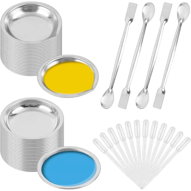 Набор для творчества: 60 лотков для красок, 30 пипеток, 4 мешалки, металлическая маленькая палитра для смешивания красок
Набор для творчества: 60 лотков для красок, 30 пипеток, 4 мешалки, металлическая маленькая палитра для смешивания красок