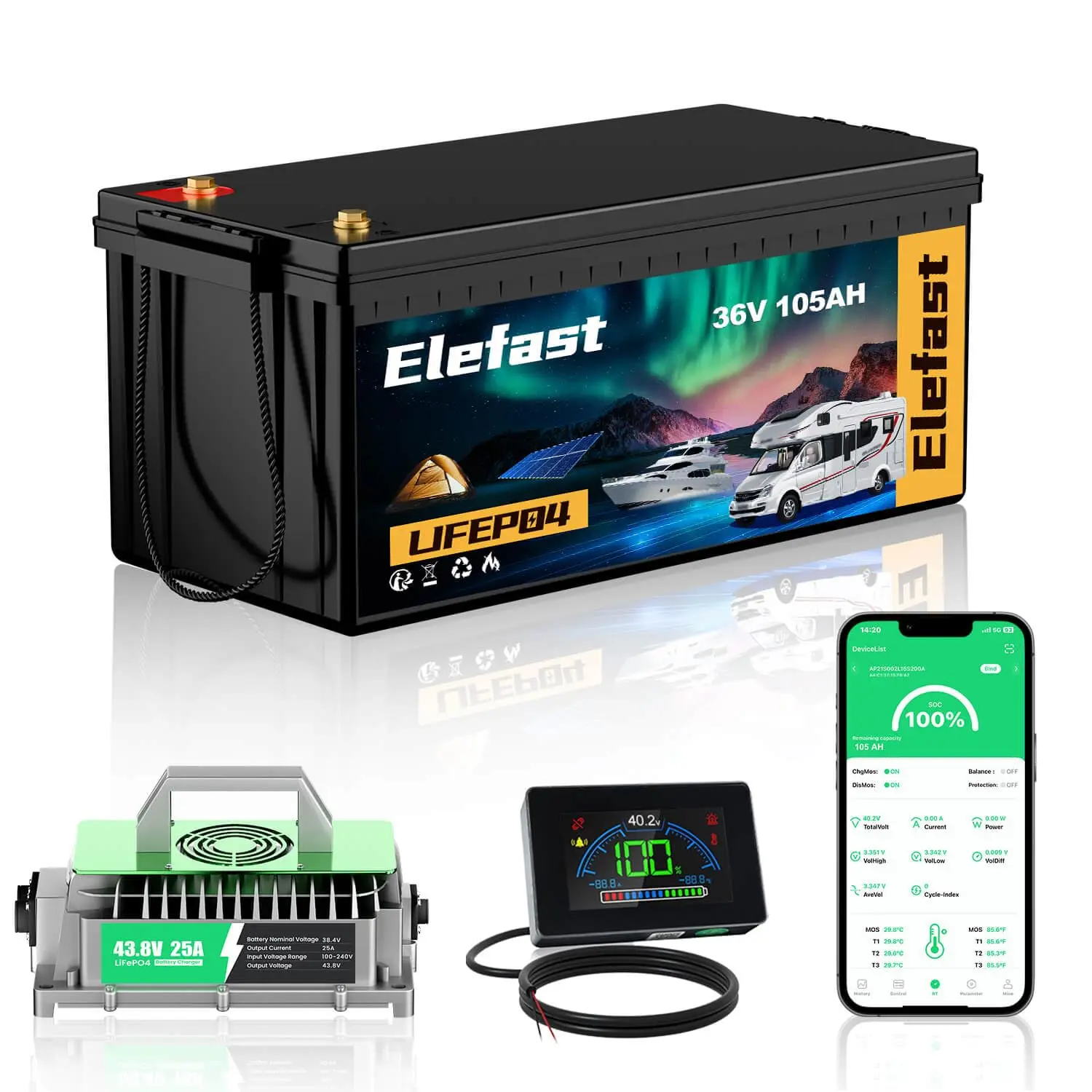 105A 36V Lithium Golf Cart Battery Kit with 43.8V 25A Fast Charger,Built-in Bluetooth and 200A BMS,Peak Current 600A,Up, Custom
105A 36V Lithium Golf Cart Battery Kit with 43.8V 25A Fast Charger,Built-in Bluetooth and 200A BMS,Peak Current 600A,Up, Custom