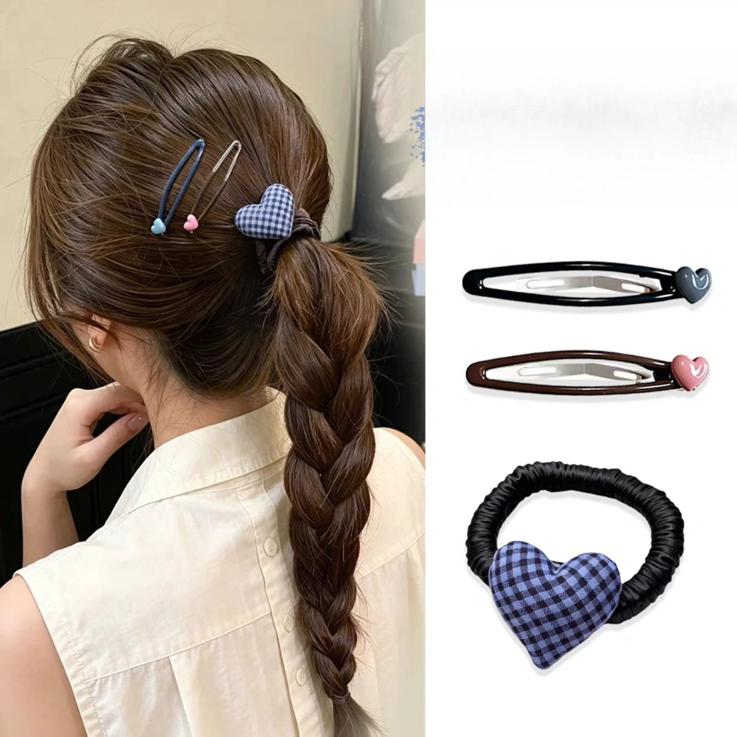 Plaid Heart Elastic Hair Tie for Ponytail Handmade Cute Checkered Fabric Ring High Quality Comfortable Daily Wear
Plaid Heart Elastic Hair Tie for Ponytail Handmade Cute Checkered Fabric Ring High Quality Comfortable Daily Wear