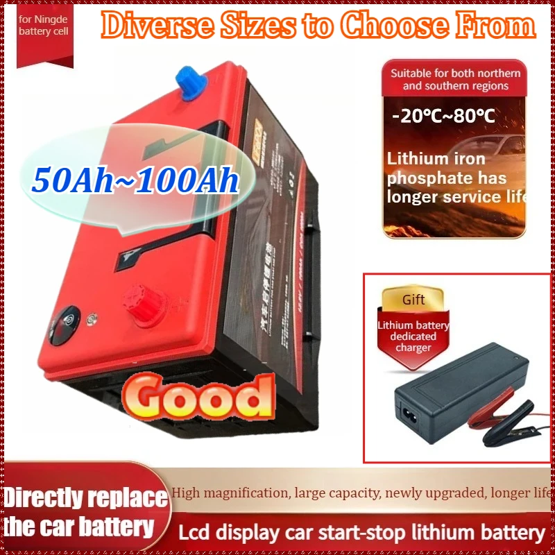 12V 100Ah LiFePO4 Car Battery,Low-Temperature Heating Starter Start-Stop LCD Display Emergency Function Car Audio System Backup
12V 100Ah LiFePO4 Car Battery,Low-Temperature Heating Starter Start-Stop LCD Display Emergency Function Car Audio System Backup